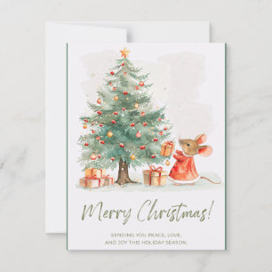 Jolie Souris près de l'Arbre de Noël et Carte de C