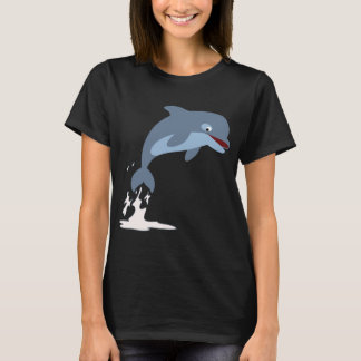 Jolie T-shirt Dauphin Femme-Dauphin Caricature Amu