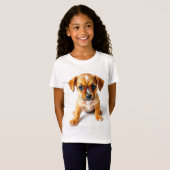 "Jolie T-shirt fille chiot - Conception adorable c (Devant entier)