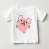 Jolie T-Shirt pour bébé cochon de caricature joyeu (Devant)