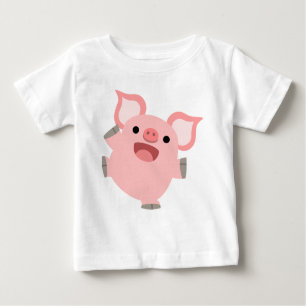 Jolie T-Shirt pour bébé cochon de caricature joyeu