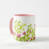 Jolie tasse à café Cactus du désert avec fleur ros (Devant gauche)