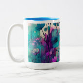 Jolie tasse de boisson avec fleures bleu (Gauche)