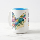 Jolie tasse de boisson en couleur papillon (Devant gauche)