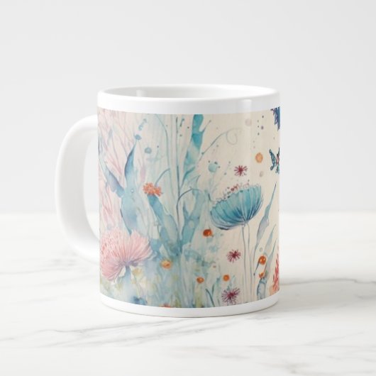Jolie tasse de boisson en couleur papillon (Devant gauche)