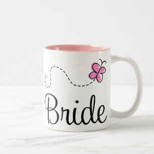 Jolie tasse de jeune mariée de mariage