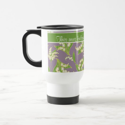 Jolie tasse de voyage : Lis de la vallée, mauve (Gauche)