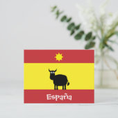 Jolie Taureau Espagnol, Drapeau & Carte postale So (Debout devant)