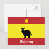 Jolie Taureau Espagnol, Drapeau & Carte postale So (Devant / Derrière)