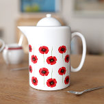 Jolie théière Motif Poppy<br><div class="desc">Une jolie théière de pavot avec un motif de pavot rouge. Parfait pour le thé au pavot. Vérifiez la collection pour la tasse correspondante</div>