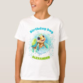 Jolie tortue de mer Anniversaire T-shirt Garçons (Devant)
