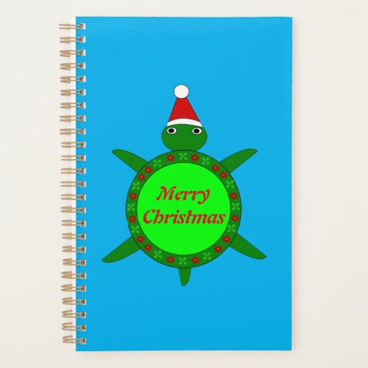 Jolie tortue de Noël avec coquille de fleurs perso (Devant)