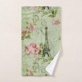 jolie tour de paris fleurie rose à la menthe de pr (Serviette à main)