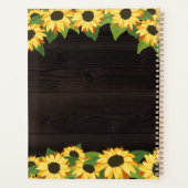 Jolie tournesol et nom de bois rustique (Dos)