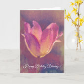 Jolie Tulipe rose Flower Art Faith Carte d'anniver (Fleur jaune)