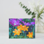 Jolie Tulipes Printemps Orange Purple Carte Postal (Debout devant)