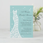 Jolie Turquoise hiver nuptiale Invitation douche (Debout devant)