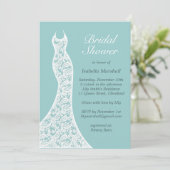 Jolie Turquoise Invitation de douche nuptiale (Debout devant)