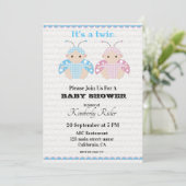 Jolie Twin Baby Shower Invitations (Debout devant)