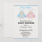 Jolie Twin Baby Shower Invitations (Devant / Derrière)