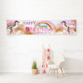 Jolie Unicorn Anniversaire bannières de fête (En situation)