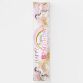 Jolie Unicorn Anniversaire bannières de fête (Vertical)