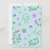 Jolie Unicorn rose Aqua Baby shower Invitation (Dos)