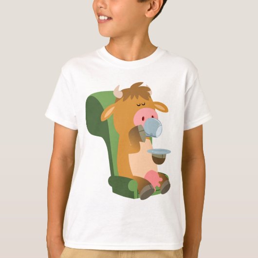 Jolie vache caricaturale et un beau T-shirt enfant (Devant)