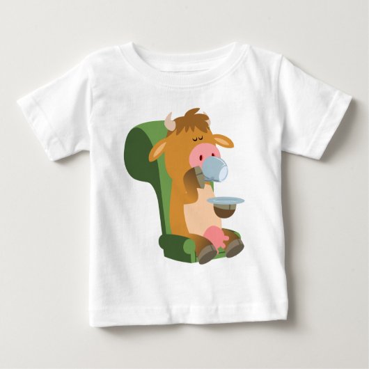 Jolie vache caricaturale et un joli T-shirt bébé C (Devant)