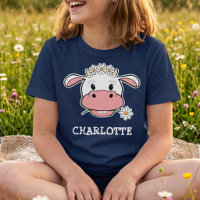 Jolie vache de dessin animé | T-shirt de ferme per