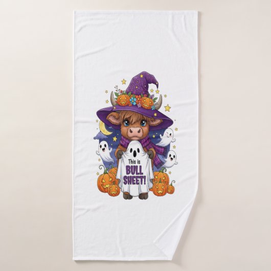 Jolie vache des Highlands Halloween (Serviette de bain)