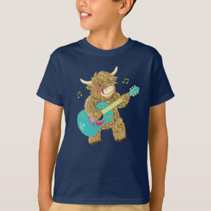 Jolie vache écossaise Highland Joue un T-shirt gu