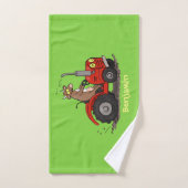 Jolie vache heureuse conduisant un dessin animé de (Serviette à main)