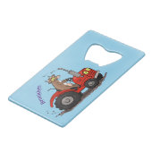 Jolie vache heureuse conduisant un dessin animé de (Devant Angle)