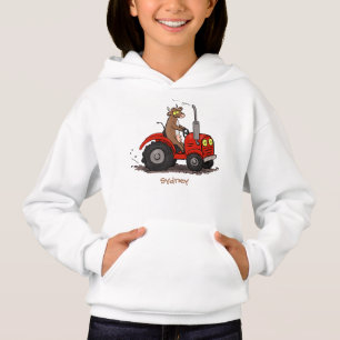Jolie vache heureuse conduisant un dessin animé de