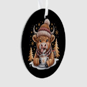 Jolie vache Highland Noël Arbres Hot Cocoa Cosy (devant)