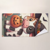 Jolie vache sorcière Halloween (Serviette de bain)
