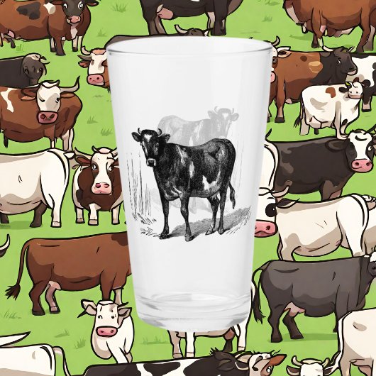 Jolie vache vintage Verre de pays