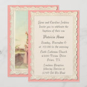 Jolie Vintage Panneaux Angel Baptême Invitation (Devant / Derrière)