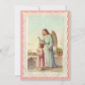 Jolie Vintage Panneaux Angel Baptême Invitation (Dos)