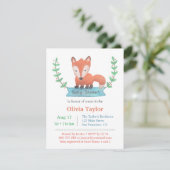 Jolie Woodland Fox Baby Shower Invitations (Debout devant)