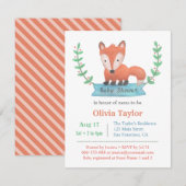 Jolie Woodland Fox Baby Shower Invitations (Devant / Derrière)