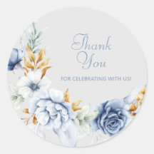 Jolies Autocollants Fleur Aquarelle Merci