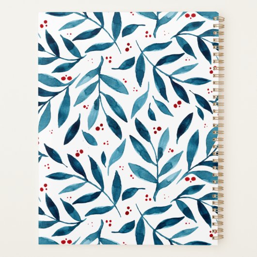 Jolies branches d'aquarelle - turquoise et rouge (Dos)