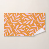 Jolies branches - orange et rose (Serviette à main)