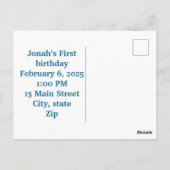 Jolies cartes d'anniversaire que vous êtes invités (Dos)