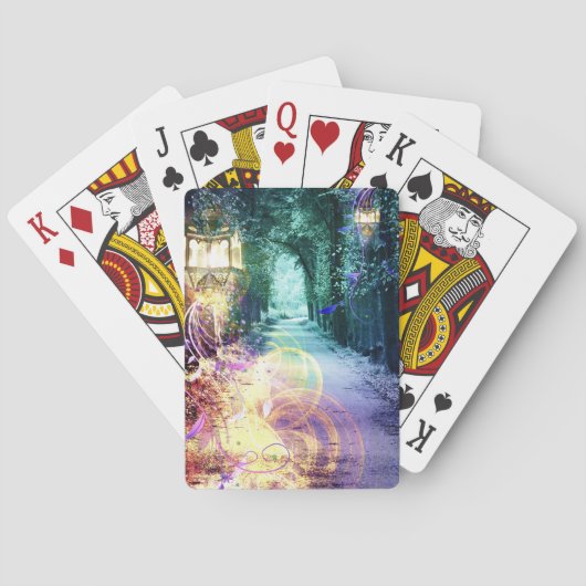 Jolies cartes de jeu de chemin de lanterne (dos)