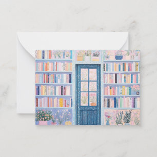 Jolies cartes de notes florales livresques