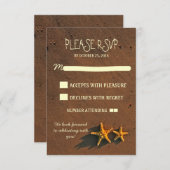 jolies cartes de réponse de mariage de plage moder (Devant / Derrière)