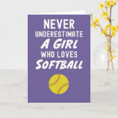 Jolies Cartes de Softball Rose pour Filles Joueuse (Fleur jaune)